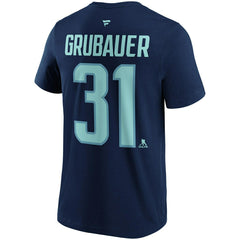 Philipp Grubauer #31 Seattle Kraken Player NHL T-Shirt Navy Taass sale