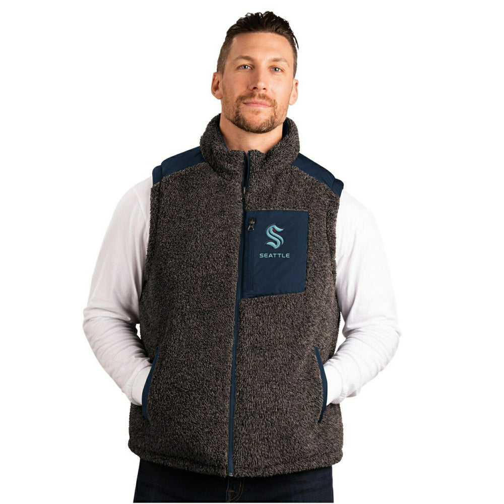 Seattle Kraken G-III NHL Reversible Sherpa Winter Vest Taass for sale