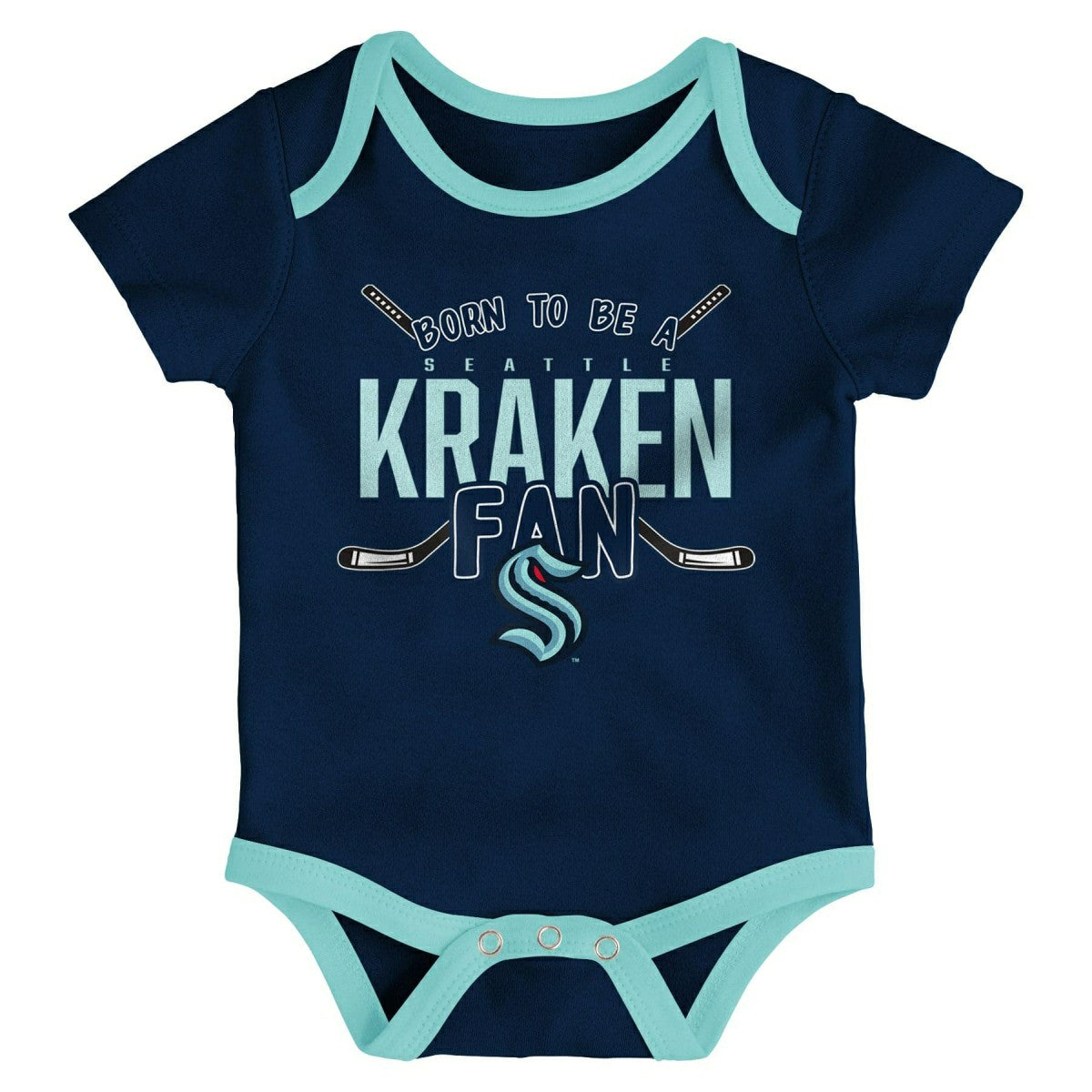 Seattle Kraken Game Time NHL Baby Bodysuit Set (3-Piece) Lifestyle