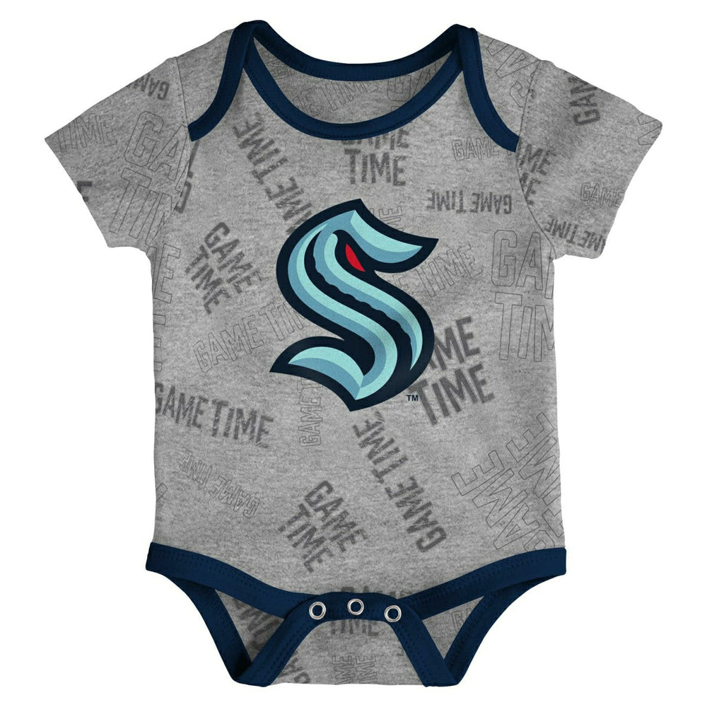 Seattle Kraken Game Time NHL Baby Bodysuit Set (3-Piece) Lifestyle