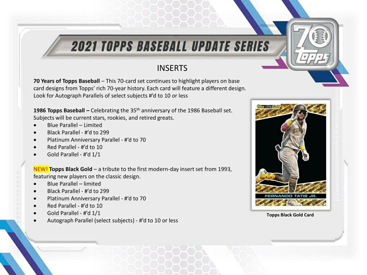 2021 Topps Update Series Baseball Hobby Box MLB Taass for sale