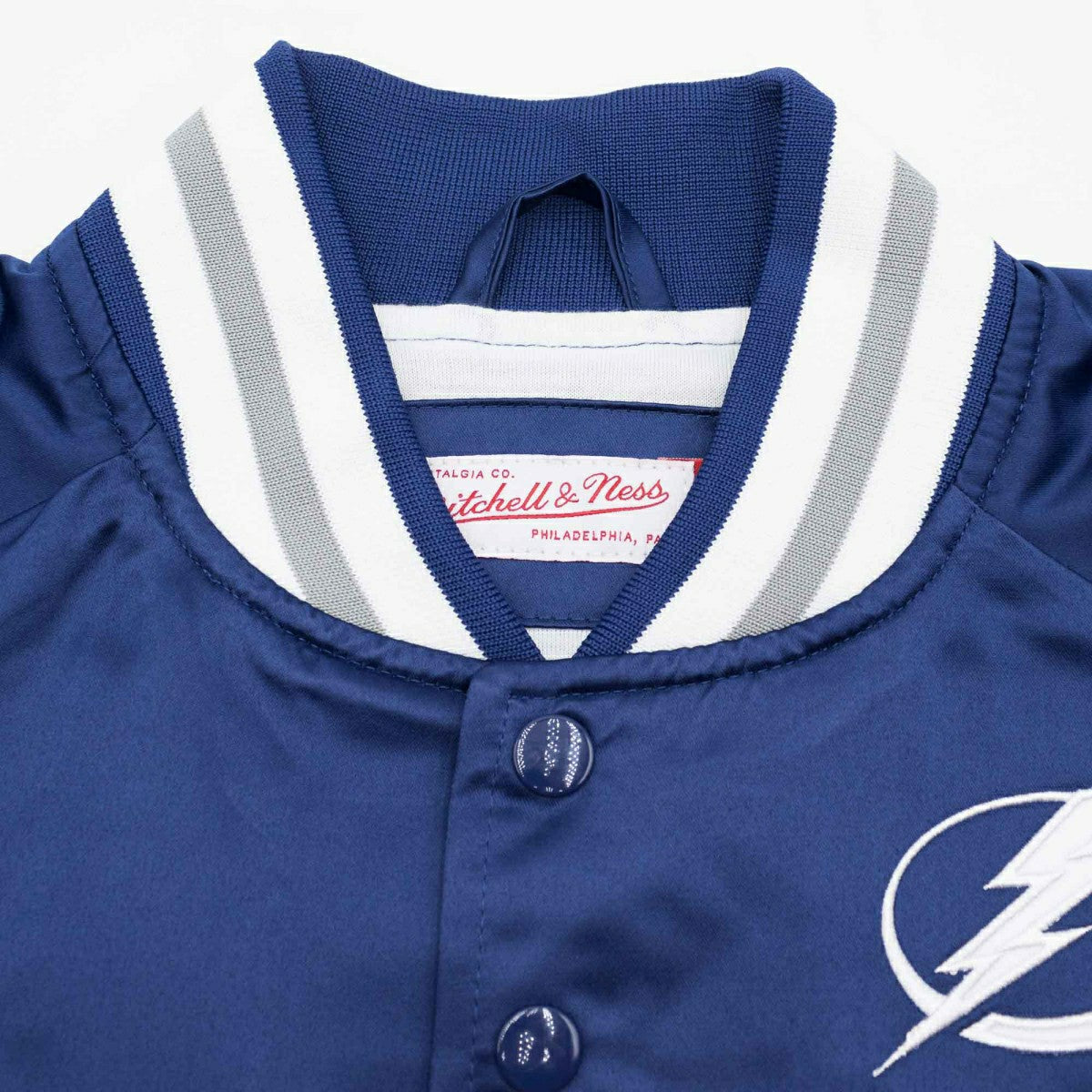 Tampa Bay Lightning Mitchell & Ness Lightweight Satin NHL Jacket Lifestyle