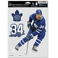 Auston Matthews #34 Toronto Maple Leafs Player NHL Decals Set (3 Pcs.) Taass US