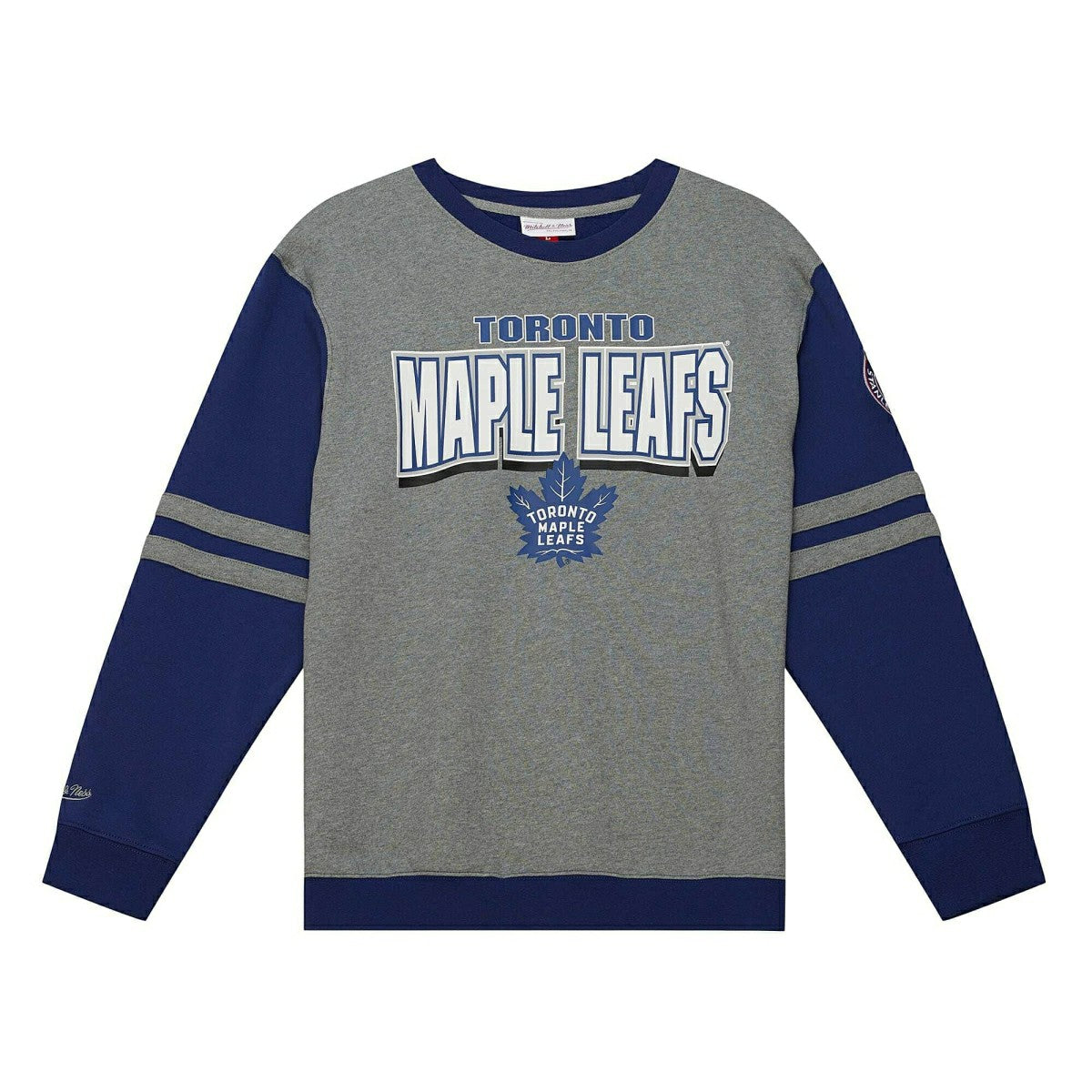 Toronto Maple Leafs All Over Mitchell & Ness NHL Crew Fleece Pullover Lifestyle