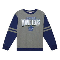 Toronto Maple Leafs All Over Mitchell & Ness NHL Crew Fleece Pullover Lifestyle