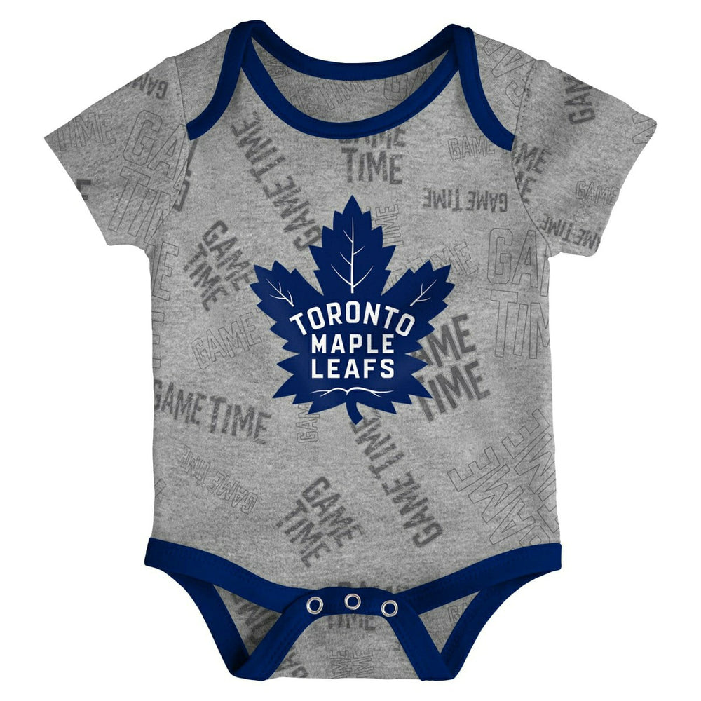 Toronto Maple Leafs Game Time NHL Baby Bodysuit Set (3-Piece) Taass US