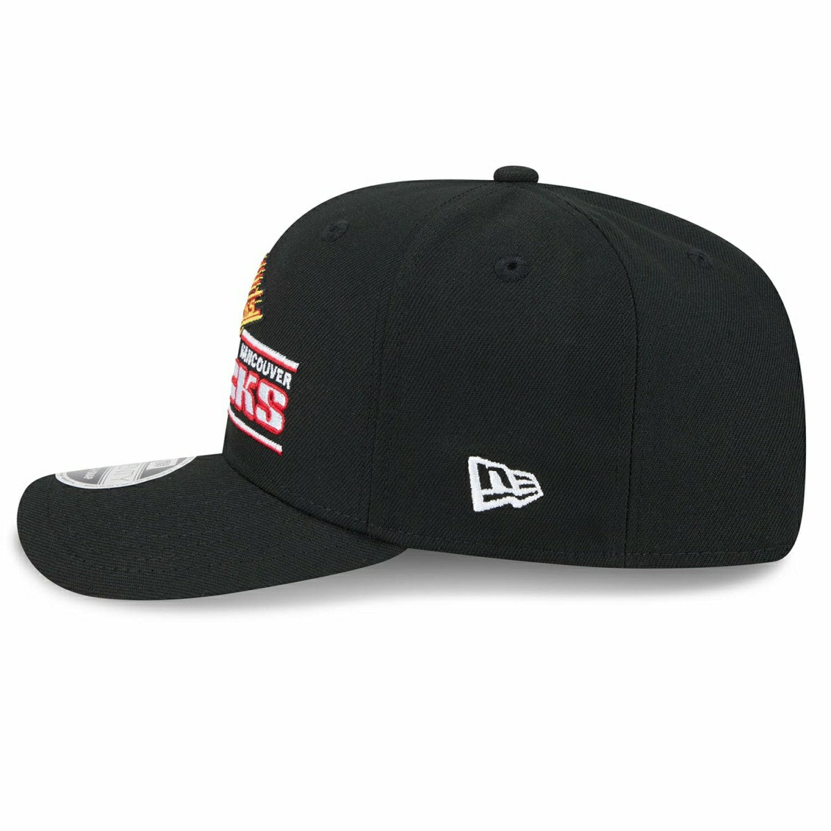 Vancouver Canucks Historic Logo NHL Stated 9SEVENTY Stretch-Snap Cap Black Lifestyle