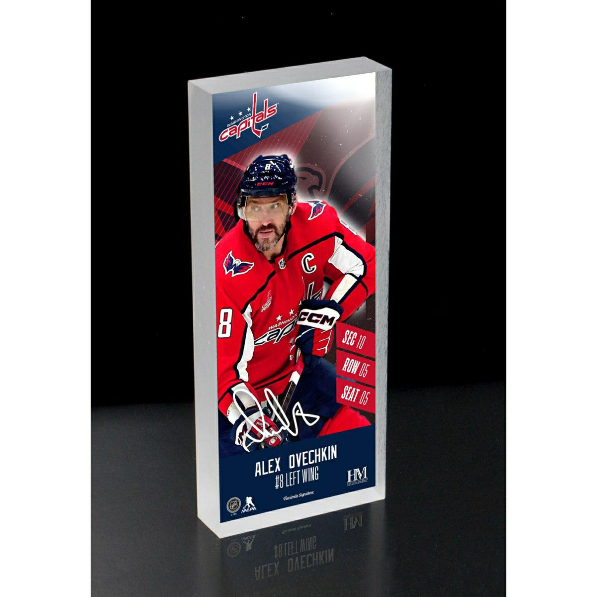 Alex Ovechkin Washington Capitals NHL Player Ticket 3D Block Art Taass sale