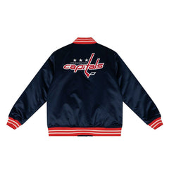 Washington Capitals Heavyweight Satin Mitchell & Ness NHL Jacket Navy Taass for sale