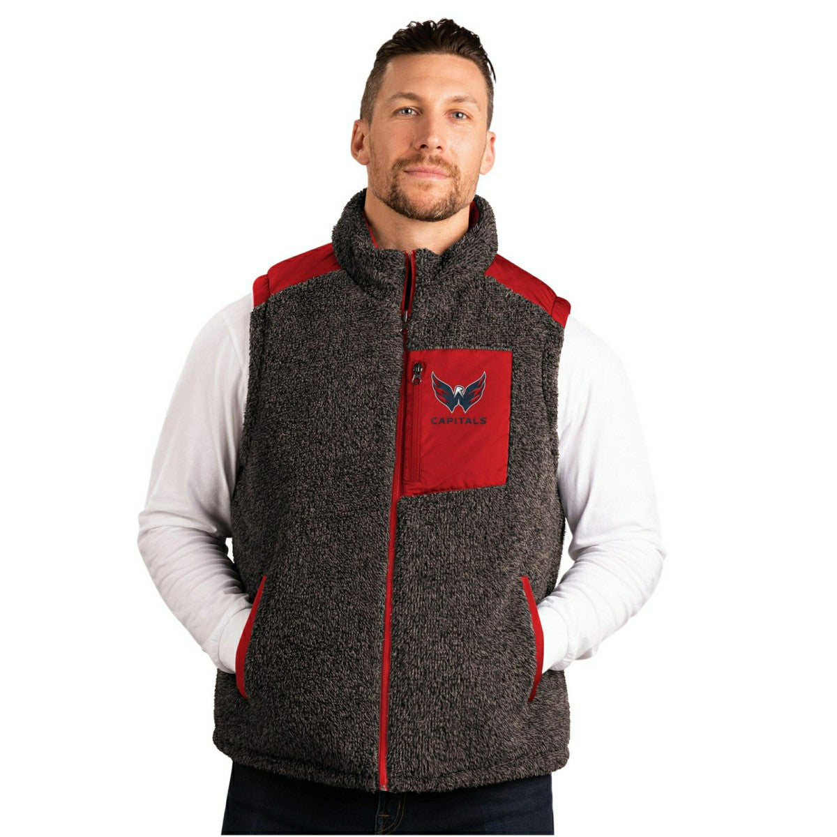 Washington Capitals G-III NHL Reversible Sherpa Winter Vest Taass for sale