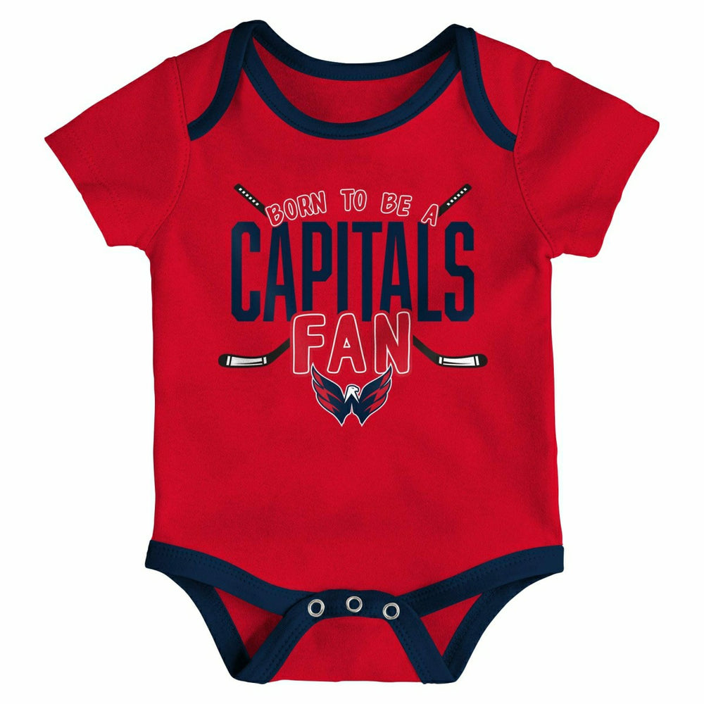 Washington Capitals Game Time NHL Baby Bodysuit Set (3-Piece) Taass US