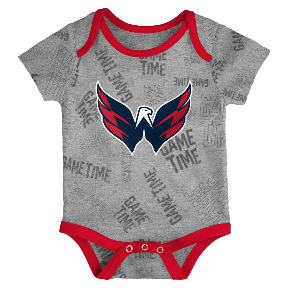 Washington Capitals Game Time NHL Baby Bodysuit Set (3-Piece) Taass US