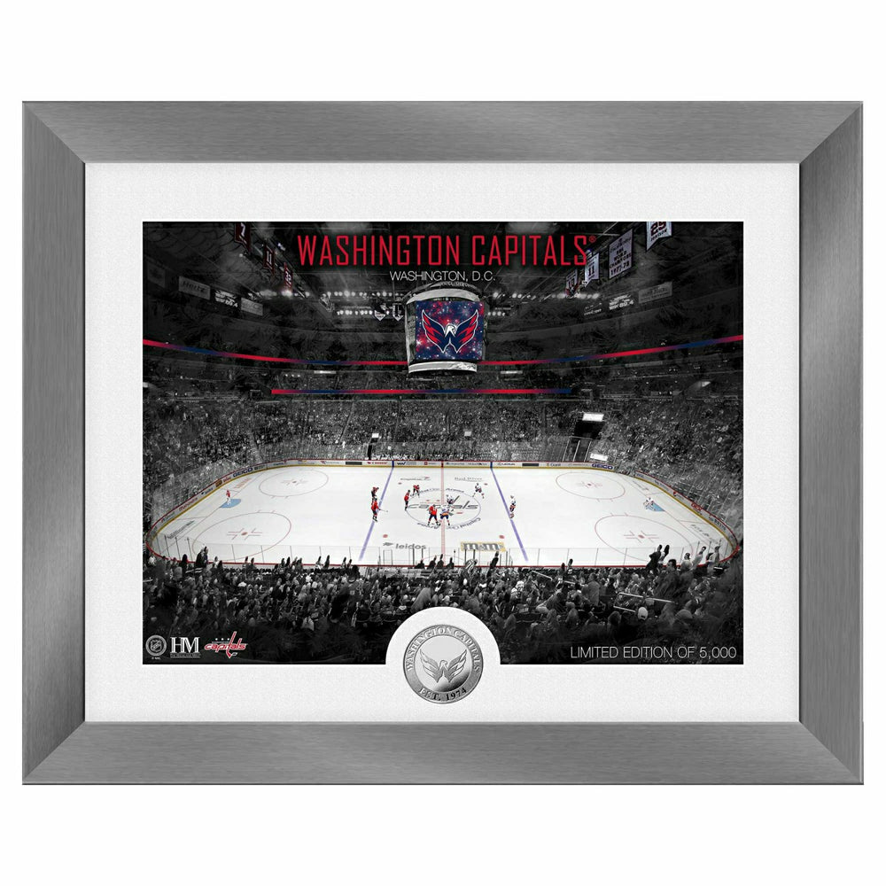 Washington Capitals Art Deco Stadium Silver Coin Framed NHL Photo Taass sale