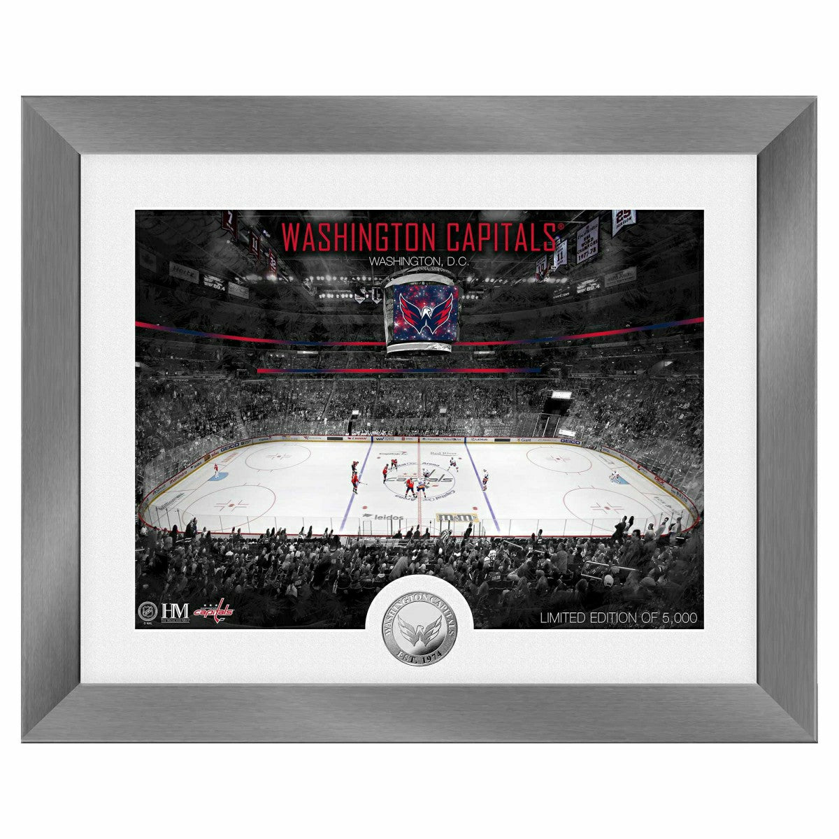 Washington Capitals Art Deco Stadium Silver Coin Framed NHL Photo Taass sale