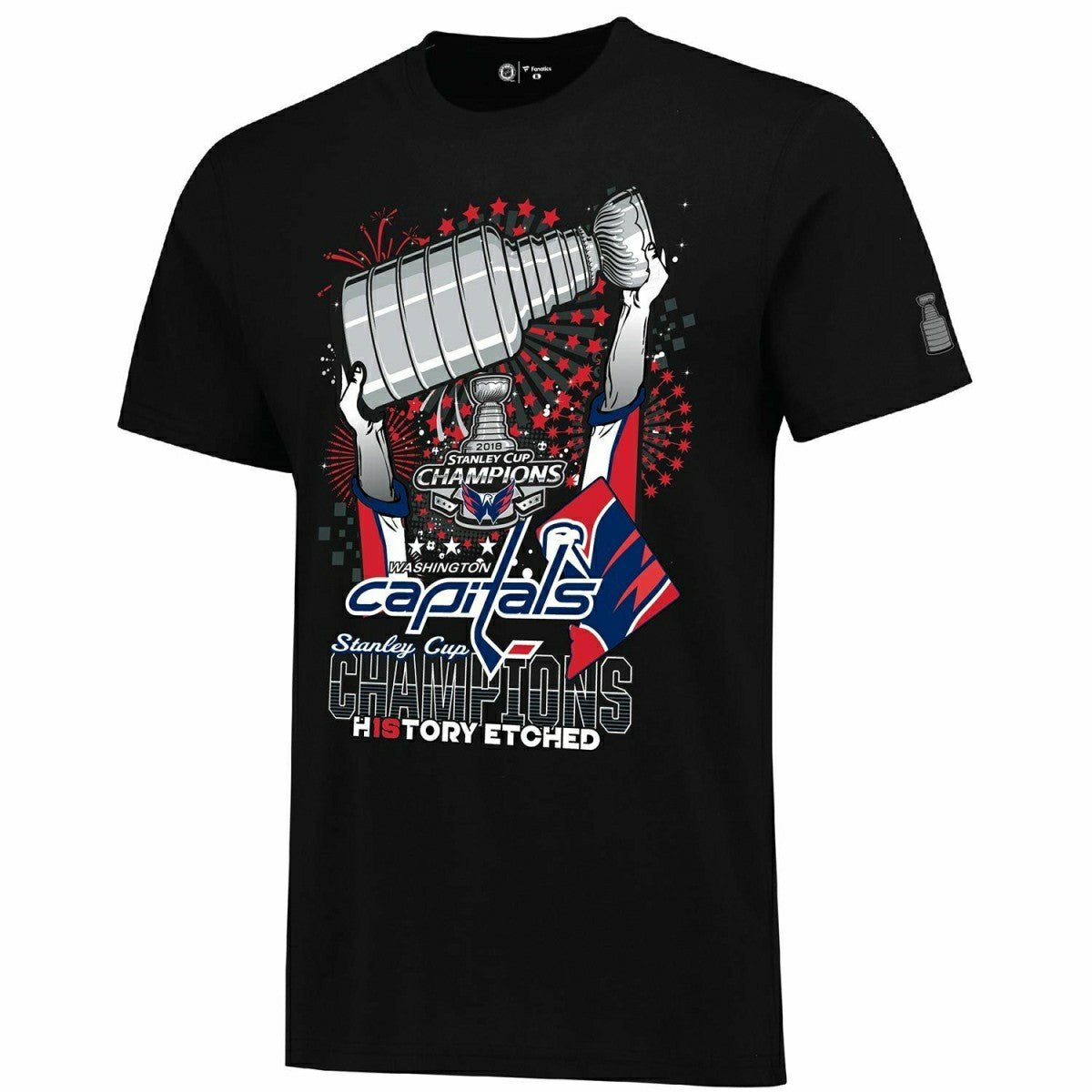 Washington Capitals 2018 Stanley Cup Champs Red Rising NHL T-Shirt Classic