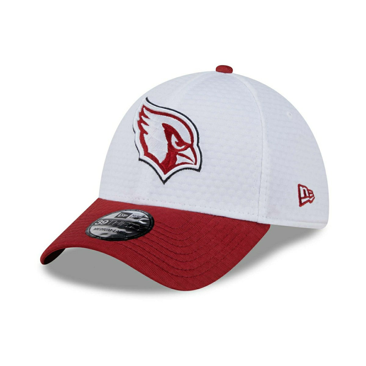 Arizona Cardinals 2024 NFL Training Camp New Era 39THIRTY Flex Cap White Lifestyle