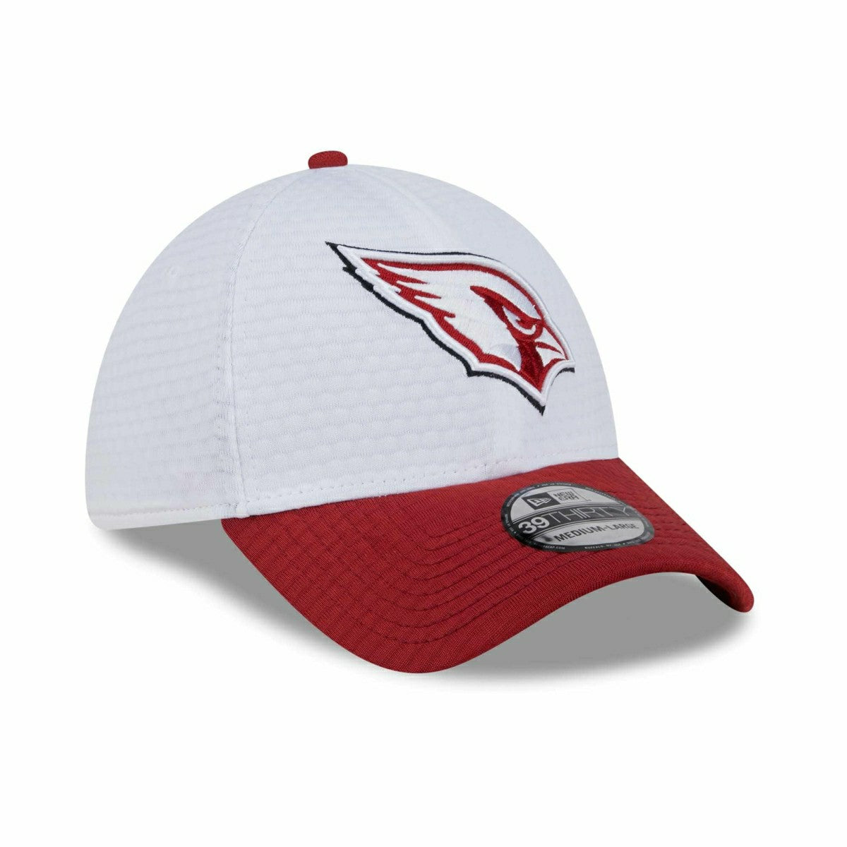 Arizona Cardinals 2024 NFL Training Camp New Era 39THIRTY Flex Cap White Lifestyle