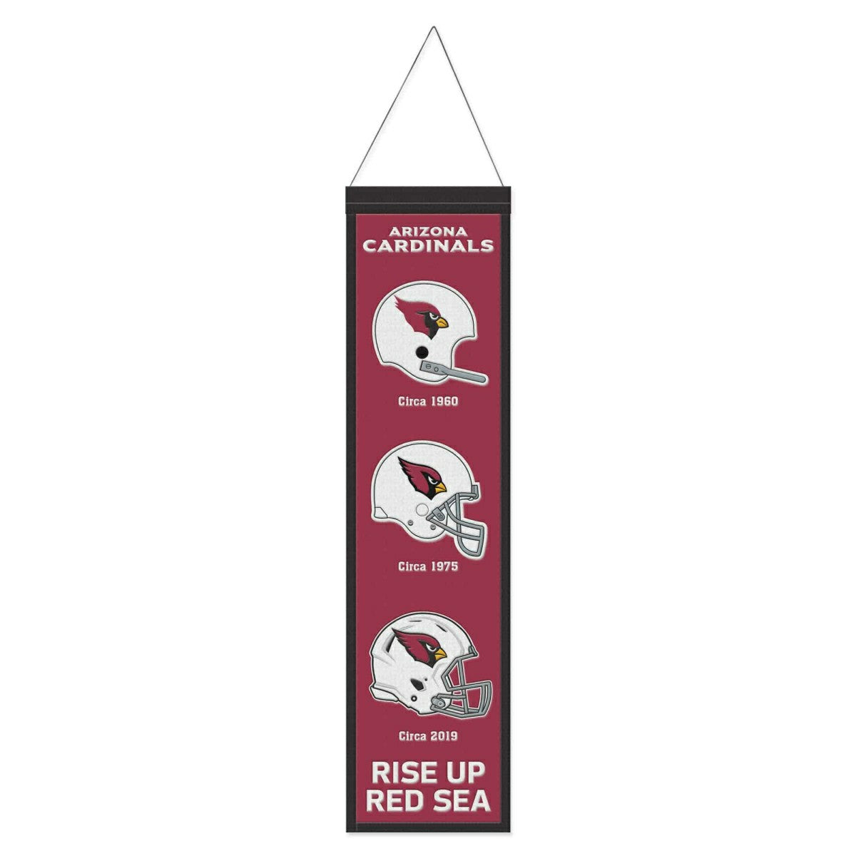 Arizona Cardinals Logo Evolution NFL Wool Banner Taass for sale