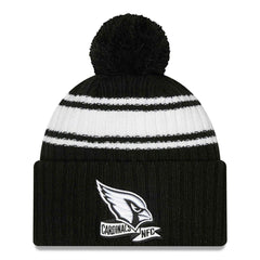 Arizona Cardinals Official 2022 NFL Sideline New Era Sport Knit Hat Black & White Taass for sale