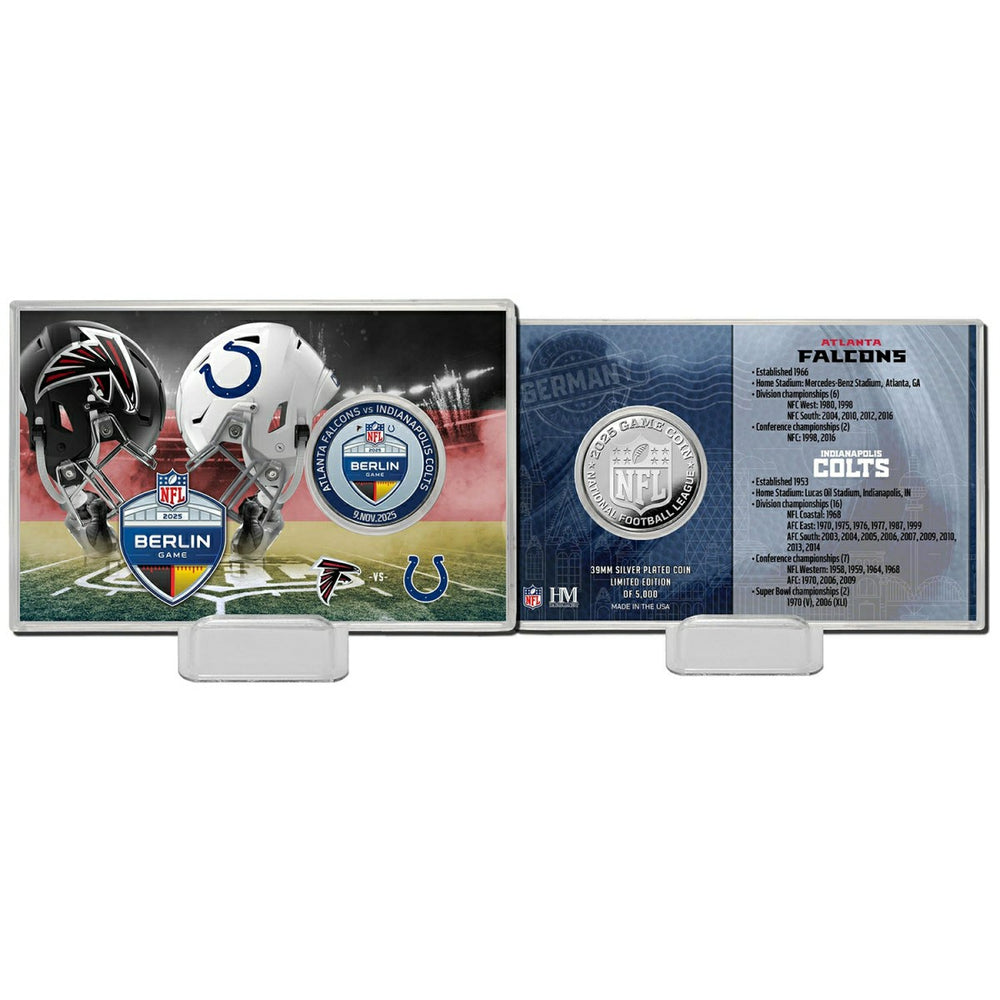 2025 NFL Berlin Game Colts vs. Falcons Game Coin Card Taass for sale