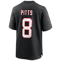 Kyle Pitts #8 Atlanta Falcons GAME NFL Jersey Alternate Throwback Black Fashion