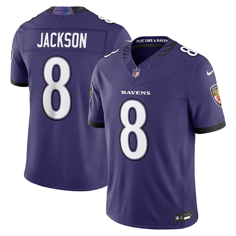 Lamar Jackson #8 Baltimore Ravens Sewn Down Limited NFL Jersey Purple Fashion