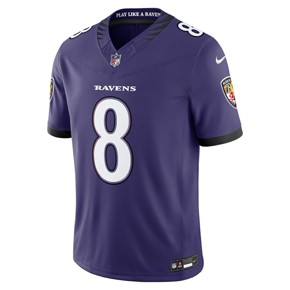 Lamar Jackson #8 Baltimore Ravens Sewn Down Limited NFL Jersey Purple Fashion