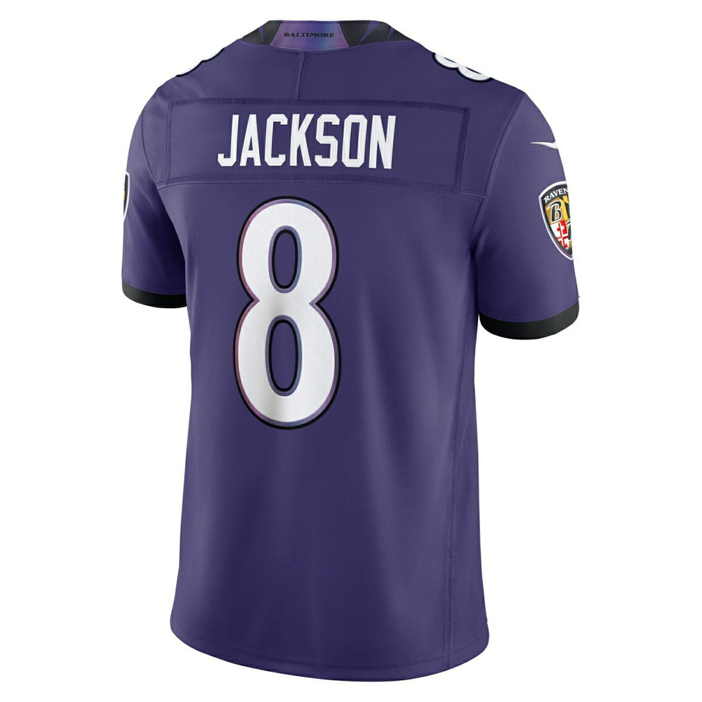 Lamar Jackson #8 Baltimore Ravens Sewn Down Limited NFL Jersey Purple Fashion