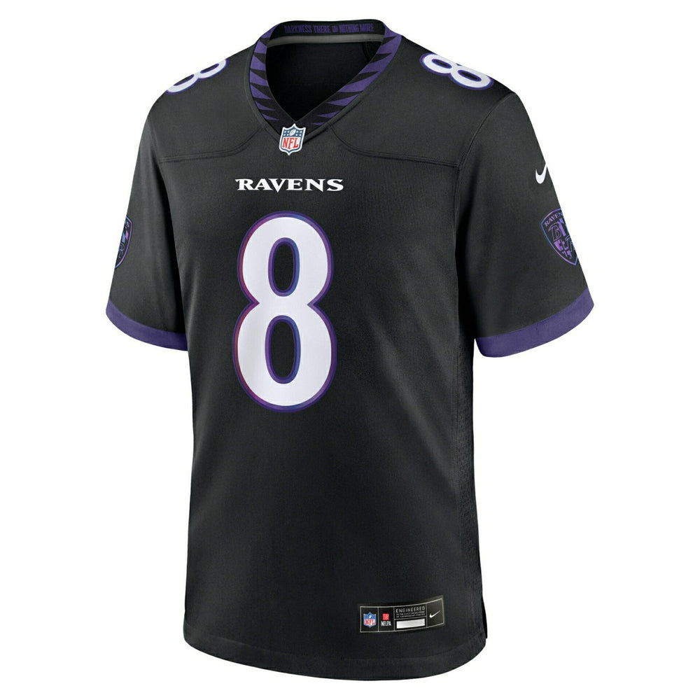 Lamar Jackson #8 Baltimore Ravens 2026 Game NFL Jersey Alternate Black Taass sale
