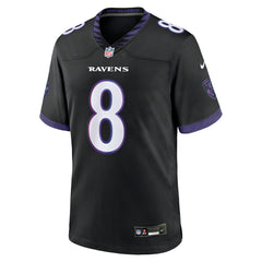 Lamar Jackson #8 Baltimore Ravens 2026 Game NFL Jersey Alternate Black Taass sale