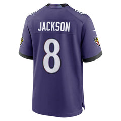 Lamar Jackson #8 Baltimore Ravens 2026 Game NFL Jersey Team Purple Taass for sale