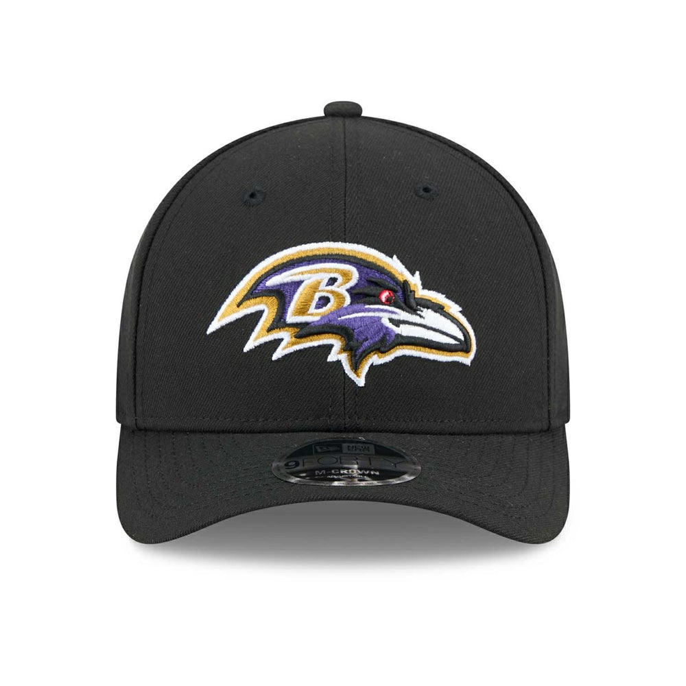 Baltimore Ravens NFL Team Logo New Era 9FORTY M-Crown Snapback Cap Black Lifestyle