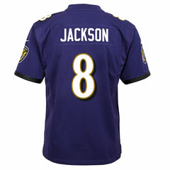 Lamar Jackson #8 Baltimore Ravens Game Youth NFL Jersey Purple (YOUTH) Taass sale