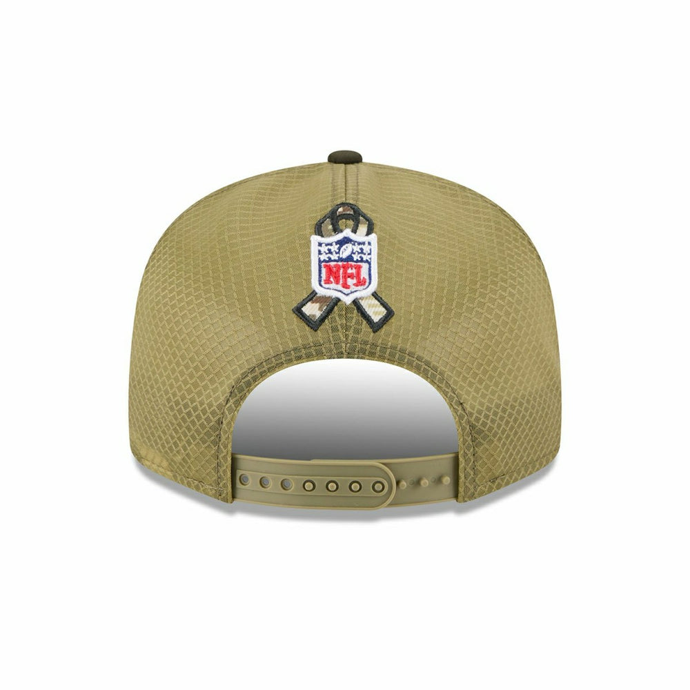 Baltimore Ravens 2025 NFL Salute to Service 9FIFTY Split Panel Trucker Snapback Cap Olive Taass sale