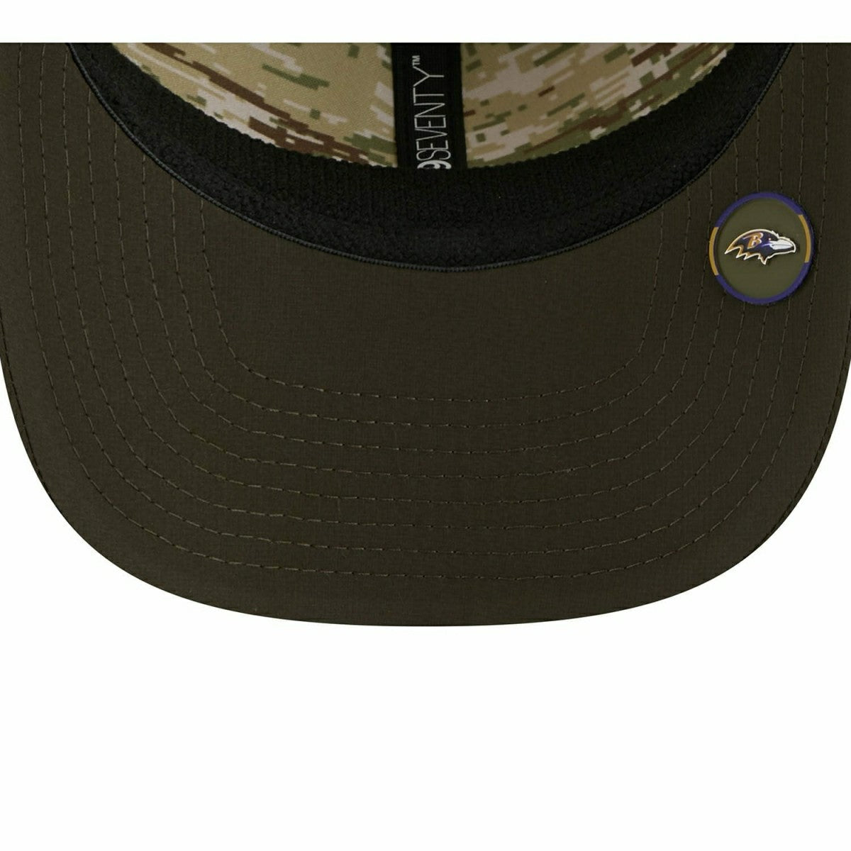 Baltimore Ravens 2025 NFL Salute to Service 9SEVENTY Trucker Snapback Cap Olive Taass for sale