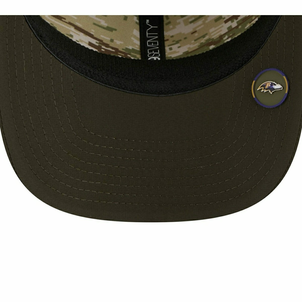 Baltimore Ravens 2025 NFL Salute to Service 9SEVENTY Trucker Snapback Cap Olive Taass for sale