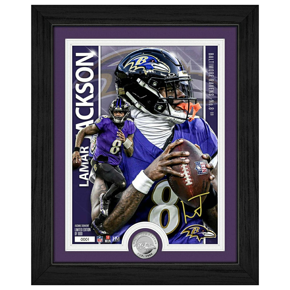 Lamar Jackson Baltimore Ravens Artist Proof Silver Coin NFL Photo Frame Fashion