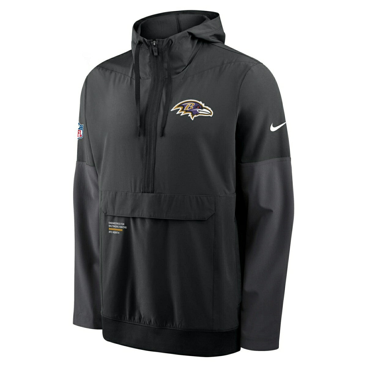 Baltimore Ravens Nike Sideline Half-Zip Anorak NFL Jacke Black Lifestyle
