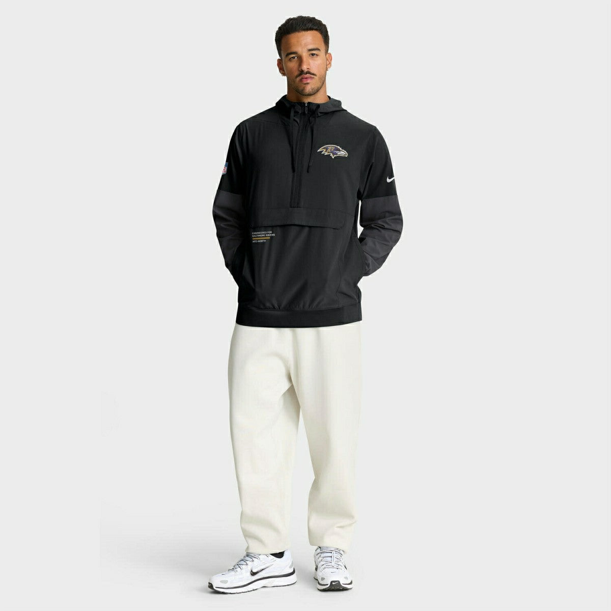 Baltimore Ravens Nike Sideline Half-Zip Anorak NFL Jacke Black Lifestyle
