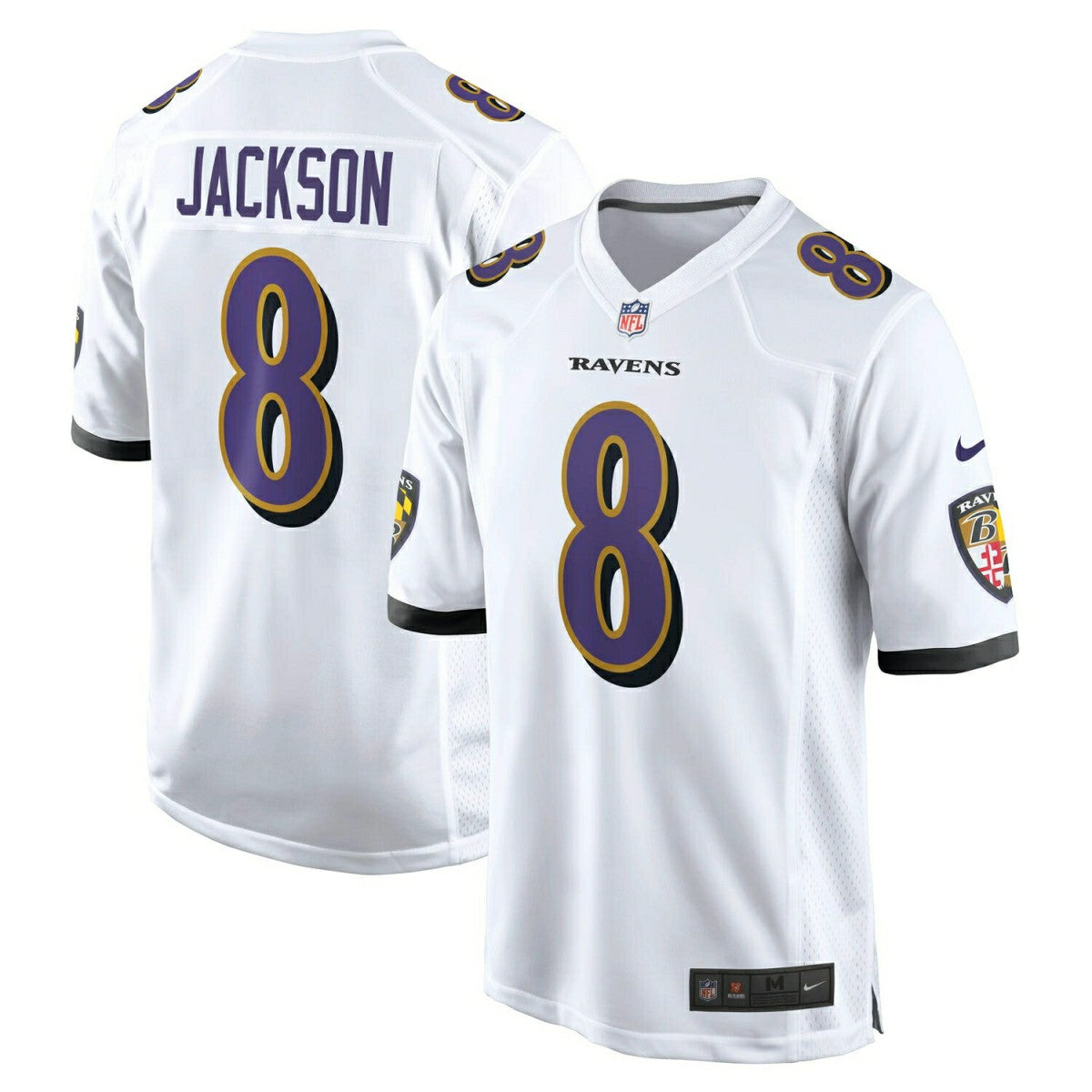 Lamar Jackson #8 Baltimore Ravens Nike Game NFL Jersey White Lifestyle