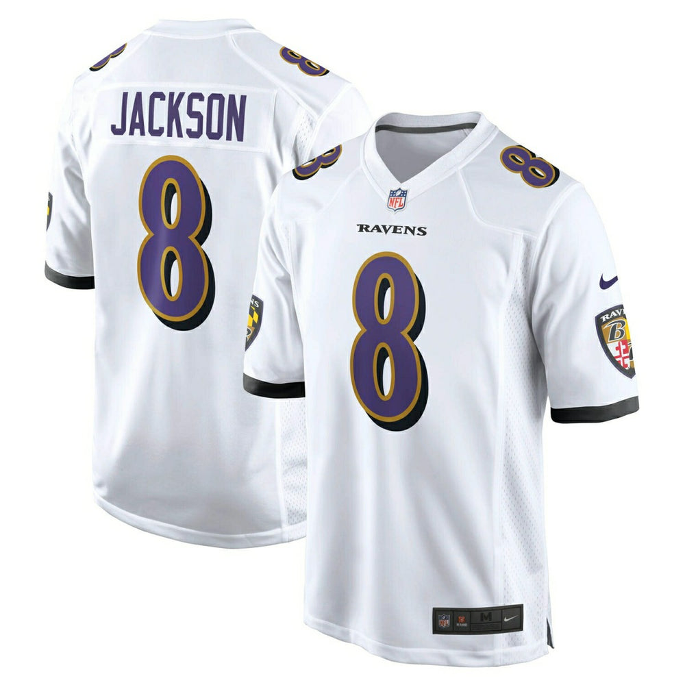 Lamar Jackson #8 Baltimore Ravens Nike Game NFL Jersey White Lifestyle