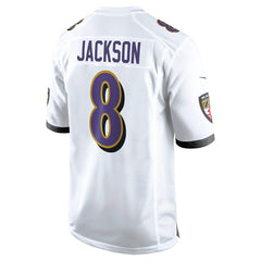 Lamar Jackson #8 Baltimore Ravens Nike Game NFL Jersey White Lifestyle
