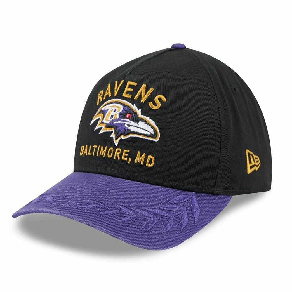 Baltimore Ravens 2025 NFL Draft 9TWENTY A-Frame Adjustable Cap Black Classic