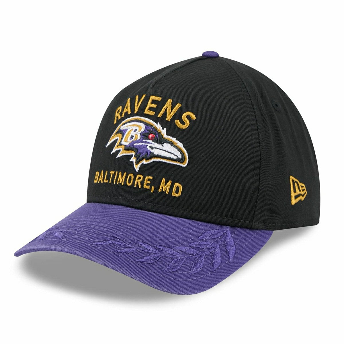 Baltimore Ravens 2025 NFL Draft 9TWENTY A-Frame Adjustable Cap Black Classic