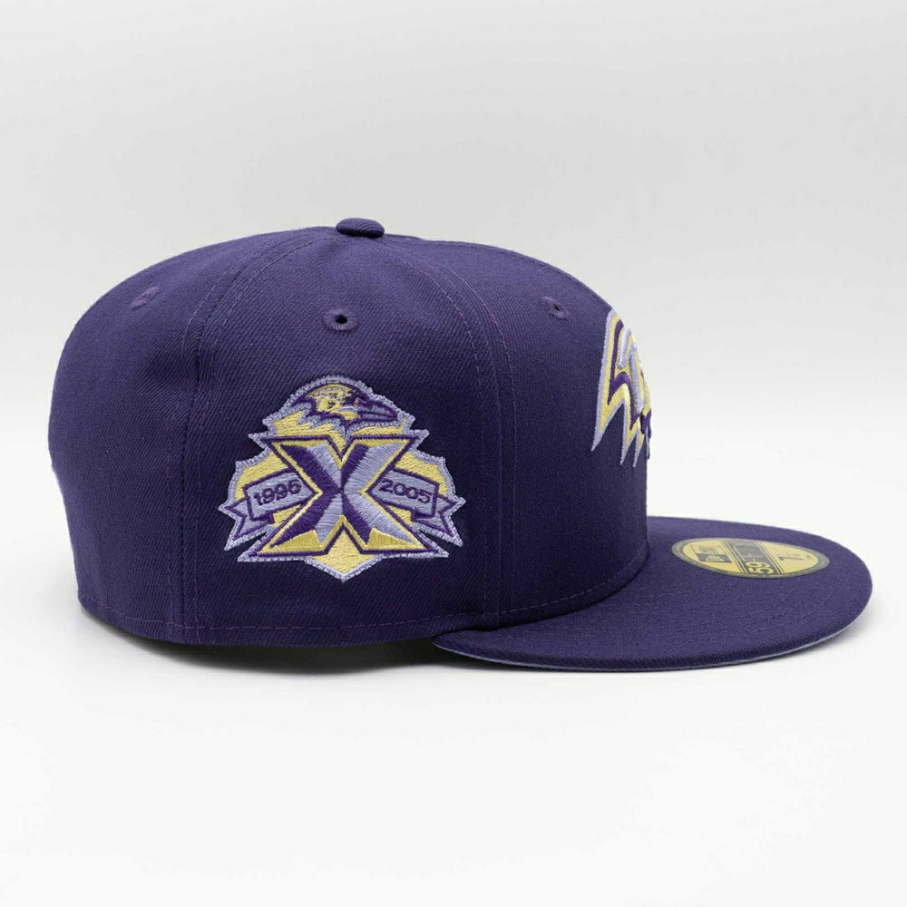 Baltimore Ravens 10th Anniversary New Era 59FIFTY Fitted NFL Cap Purple Taass US
