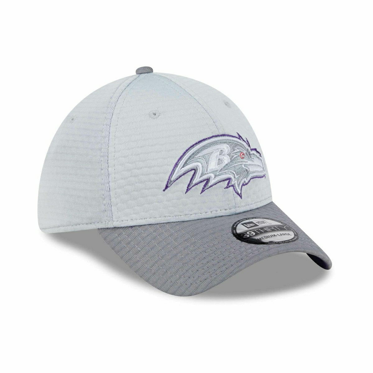 Baltimore Ravens 2024 NFL Training Camp New Era 39THIRTY Flex Cap Gray Lifestyle
