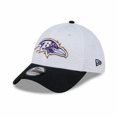Baltimore Ravens 2024 NFL Training Camp New Era 39THIRTY Flex Cap White Taass sale