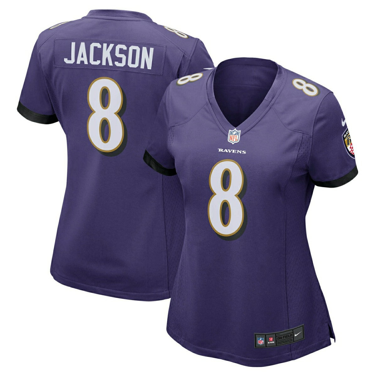Lamar Jackson #8 Baltimore Ravens Nike Game NFL Jersey Purple (WOMEN'S) Taass sale