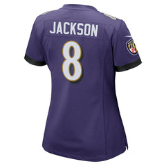 Lamar Jackson #8 Baltimore Ravens Nike Game NFL Jersey Purple (WOMEN'S) Taass sale