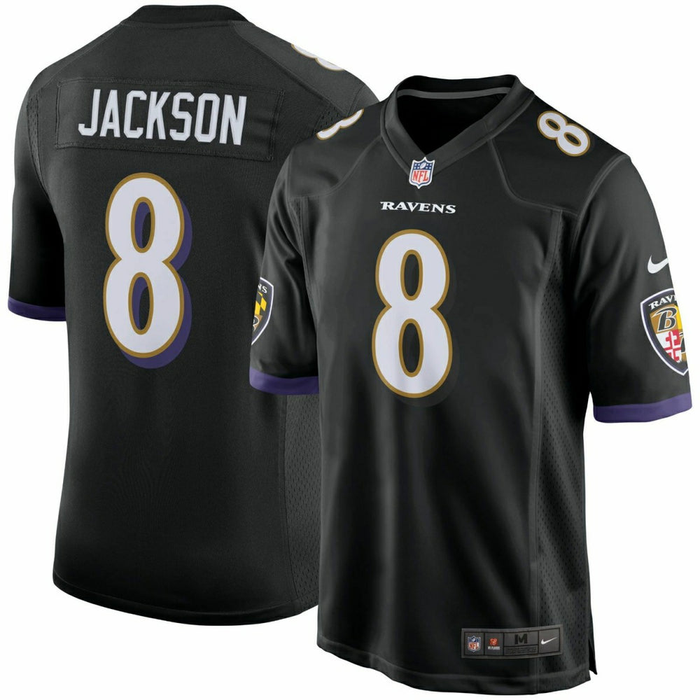 Lamar Jackson #8 Baltimore Ravens Nike Game NFL Football Jersey Black Taass for sale